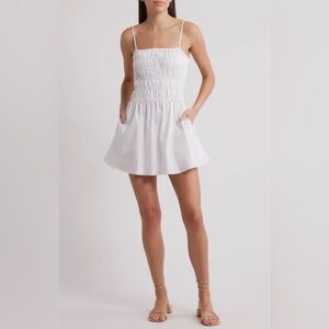 Solid And Striped The Delta Cotton Mini Sundress Optic White XS NWI